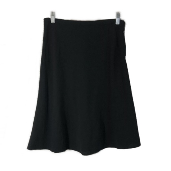 Calvin Klein Wool A-Line Skirt Lined Black Sz 10 - Picture 1 of 8